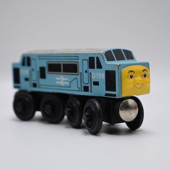 Thomas & Friends Wooden Railway 1997 Diesel D199 Spamcan Train Engine Blue - Picture 7 of 8